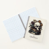 ヴィンテージスカルブックスダークアカデミアゴシックハロウィーン ノートブック (内部)