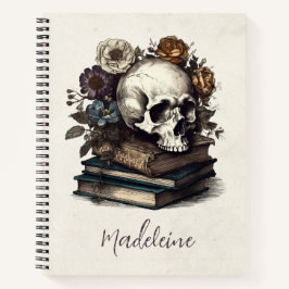 ヴィンテージスカルブックスダークアカデミアゴシックハロウィーン ノートブック