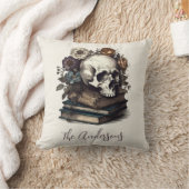 ヴィンテージスカルブックスダークアカデミアハロウィーン クッション (ブランケット)