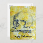 ヴィンテージスカルミックスメディアハロウィーン ポストカード (正面/裏面)