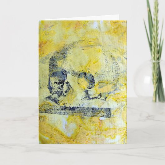 ヴィンテージスカルミックスメディア、ハロウィーン カード (正面)