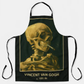 ヴィンテージスカル喫煙 – バユニークンゴッホインスパイア エプロン (正面)