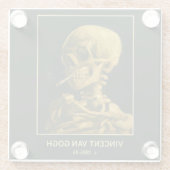 ヴィンテージスカル喫煙 – バユニークンゴッホインスパイア ガラスコースター (裏面)