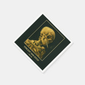 ヴィンテージスカル喫煙 – バユニークンゴッホインスパイア スタンダードカクテルナプキン (角)