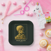 ヴィンテージスカル喫煙 – バユニークンゴッホインスパイア ペーパープレート (パーティー)