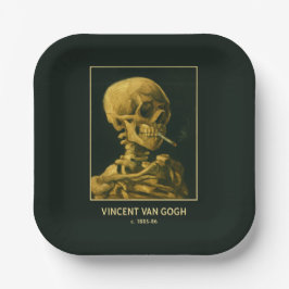 ヴィンテージスカル喫煙 – バユニークンゴッホインスパイア ペーパープレート