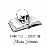 ヴィンテージスカル図書室名前をカスタムする ラバースタンプ (インプリント)