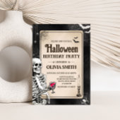 ヴィンテージスカル大人ハロウィーン誕生日パーティー 招待状