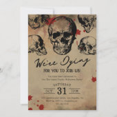 ヴィンテージスカル大人ハローウィンパーティ 招待状 (正面)