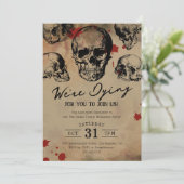 ヴィンテージスカル大人ハローウィンパーティ 招待状 (スタンド正面)