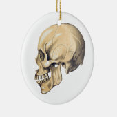 ヴィンテージスカル構造イラストレーション セラミックオーナメント (右)