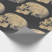 ヴィンテージスカル構造イラストレーション ラッピングペーパー (角)