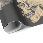 ヴィンテージスカル構造イラストレーション ラッピングペーパー (ロールコーナー)