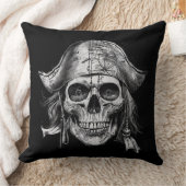 ヴィンテージスカル海賊 クッション (ブランケット)