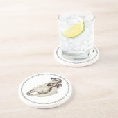 ヴィンテージスカル牛イラストレーション コースター (側面)