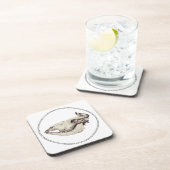 ヴィンテージスカル牛イラストレーション コースター (右側)