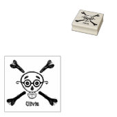 ヴィンテージスカル、クロスボーン眼鏡パーソナライズされた ラバースタンプ (押印)