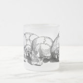 ヴィンテージスカル フロストグラスマグカップ (中央)