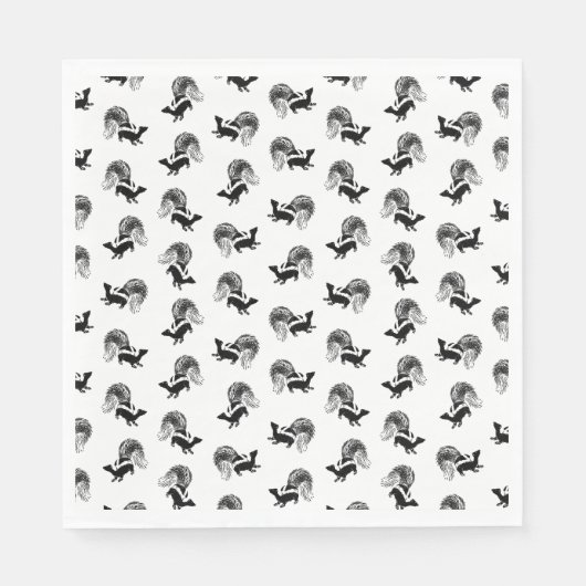 ヴィンテージスカンクカスタムパターン背景色 スタンダードランチョンナプキン (正面)