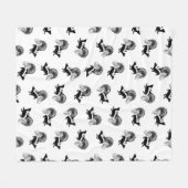 ヴィンテージスカンクカスタムパターン背景色 フリースブランケット (正面(横))