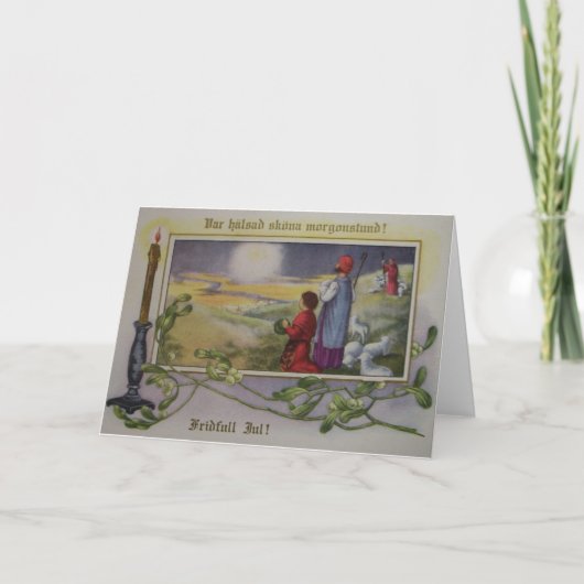 ヴィンテージスカンジナビアのクリスマスグリーティングカード シーズンカード (正面)