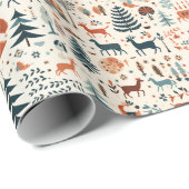 ヴィンテージスカンジナビアのクリスマスフォークアート ラッピングペーパー (ロールコーナー)