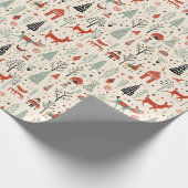 ヴィンテージスカンジナビアのクリスマスフォークアート ラッピングペーパー (角)