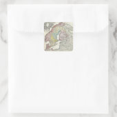 ヴィンテージスカンジナビアの地図（1730年） スクエアシール (バッグ)