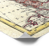 ヴィンテージスカンジナビアの地図（1730年） ポスター (角)