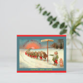 ヴィンテージスカンジナビアのTOMTE Happy New Year Image ポストカード (スタンド正面)