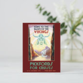 ヴィンテージスカンジナビアバイキングクルーズトラベル ポストカード (スタンド正面)