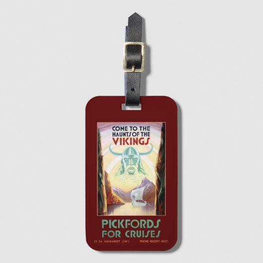 ヴィンテージスカンジナビアバイキングクルーズトラベル ラゲッジタグ (正面縦)