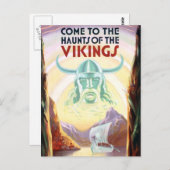 ヴィンテージスカンジナビアバイキングクルーズ旅行はがき ポストカード (正面/裏面)