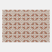 ヴィンテージスカンジナビアフォークアートダラホースクリスマス ラッピングペーパーシート (正面3)