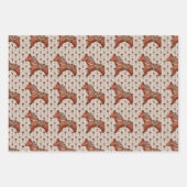 ヴィンテージスカンジナビアフォークアートダラホースクリスマス ラッピングペーパーシート (正面)