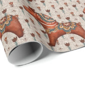 ヴィンテージスカンジナビアフォークアートダラホースクリスマス ラッピングペーパー (ロールコーナー)