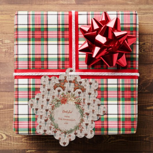 ヴィンテージスカンジナビアフォークアートダレカーリアクリスマス オーナメントカード (インサイチュ (ギフト))