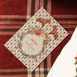 ヴィンテージスカンジナビアフォークアートダレカーリアクリスマス シーズンポストカード