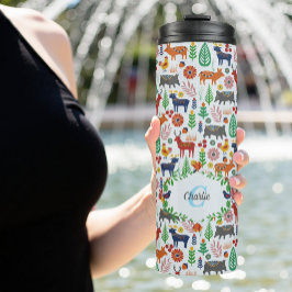 ヴィンテージスカンジナビアフォークアートモノグラムパターン タンブラー