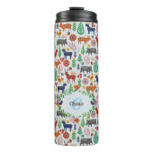 ヴィンテージスカンジナビアフォークアートモノグラムパターン タンブラー (正面)