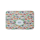 ヴィンテージスカンジナビアフォークアートモノグラムパターン バスマット (正面)