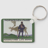 ヴィンテージスカンジナビア旅行へノルウェーマントナカイ キーホルダー (正面)