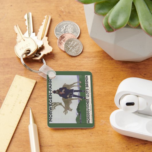 ヴィンテージスカンジナビア旅行へノルウェーマントナカイ キーホルダー (デスク)