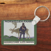 ヴィンテージスカンジナビア旅行へノルウェーマントナカイ キーホルダー (正面)