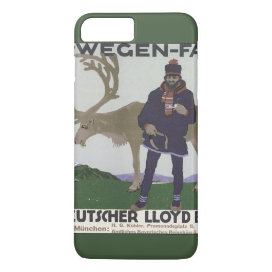 ヴィンテージスカンジナビア旅行へノルウェーマントナカイ Case-Mate iPhoneケース (裏面)