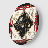 ヴィンテージスカーフ：チェーンクロックパターン ラージ壁時計 (傾斜)