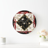 ヴィンテージスカーフ：チェーンクロックパターン ラージ壁時計 (ホーム)