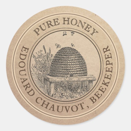 ヴィンテージスキップハニークラフトハニージャーのふたラベル ラウンドシール (正面)