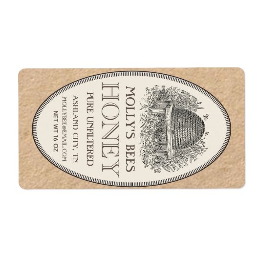 ヴィンテージスキップハニーラベルアイボリーオンクラフト ラベル (正面)