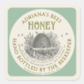 ヴィンテージスキップハニーラベル淡い色の(緑) スクエアシール (正面)